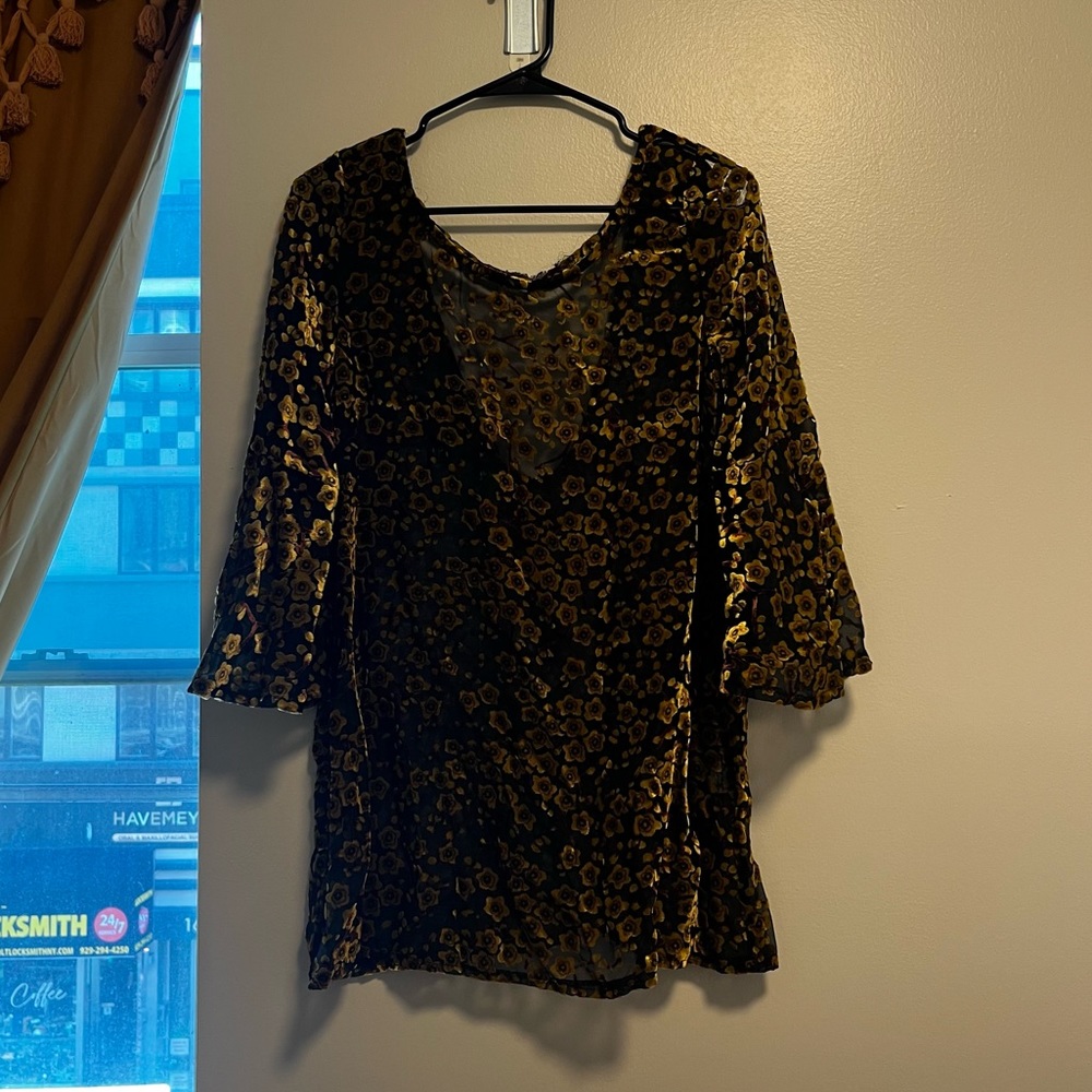 70s Free People Sheer Floral dress/top